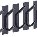 2 x Matte Black Self Adhesive Towel Hooks for Bathroom Wall Door Mounted - SUS304 Stainless Steel Strong Strips Stick on 3M Wall Hooks for Hanging Coat, Hat, Bag, Key, Jacket  5 Pack