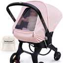 Summer Baby Car Seat Cover Compatible with Doona Car Seat and Stroller,Breathable Sunproof Car Seat Canopy for Girls,Suitable for Spring/Summer/Autumn Use (Pink)