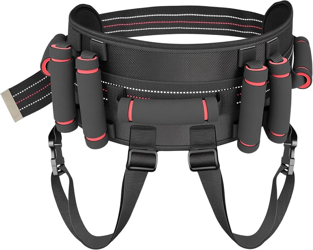 Aliseniors Gait Belt Transfer Belt, Gait Belt with 7 Handles - Quick Release Buckle & Leg Straps, Gait Belts for Seniors, Medical Nursing Patient Safety Belt Lift Strap for Physical Therapy