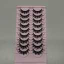 False Lashes Wispy Natural Strip Eyelashes  Cat Eye Lash Strips Full Volume Fake Mink Eyelash Pack Natural Look 9 Pairs Short Thick Fluffy Cateye Pestañas Postizas for Women