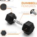 CAP 10 LB Rubber Coated Hex Dumbbell Weight, Rubber Hand Weights for Home Gym Strength Training, Chrome Handle, Pair