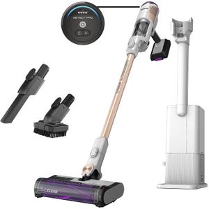 Shark IW3511 Detect Pro Auto-Empty System, Cordless Vacuum with HEPA, QuadClean Multi-Surface Brushroll, 60-Minute Runtime, Includes 8" Crevice Tool & Pet Multi-Tool, White/Beats Brass