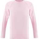 JUMPCCOKO Boys Rash Guard Long Sleeve Swim Shirt SPF UPF+ 50 Athletic Summer Fishing Shirt for Toddler Kids Rashguard Pink, 140, 110