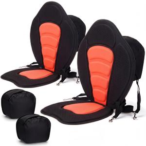 Vinsot Kayak Seat Cushion Universal Paddle Board Seat with Back Support Adjustable Non Slip Boat Chair Seats with 4 Straps and Storage Bag for Kayak Boat Sup Canoe, 12 x 15.75 x 18 inches