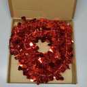 2 Pcs Valentine s Day Wreaths with Lighted- 14'' Heart Wreaths for Front Door Valentines Decorations Heart Shaped Tinsel Wreath and 20 LED Light for Wedding Proposal Engagement Party(Elegant Style)