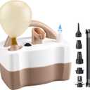 Portable Electric Balloon Pump, Super Fast Powerful Air Inflator with Attachments & Hose, 3-5 Sec Quick Fill for Birthday Party, Wedding Decoration (Brown)