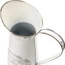 Farmhouse White Metal Jugs for Shabby Chic Kitchen Decor, Tall Pitchers for Flowers, Rustic Bathroom Vases - Large, 11 H