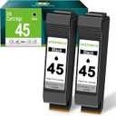 GREENBOX Remanufactured 45 HighYield Ink Cartridge Replacement for HP 45 51645 51645A for Color Copier 180 Deskjet 820Cse 830 850 870 890 930 950 PhotoSmart 1000 1115 1215 P1000xi Printer (2 Black)