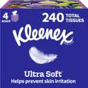 Kleenex Ultra Soft Facial Tissues, 4 Cube Boxes, 60 Tissues per Box