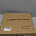 Corner Bread Box Kitchen Countertop Extra Large Capacity Farmhouse Bread Box, Corner Countertop Storage, Double Layer Bread Holder (White, Large) (11.8" x 11.8" x 13.8")