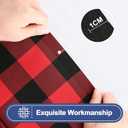 Smiry Picnic Table Cloth 2 Pack, Waterproof Elastic Fitted Tablecloths for 6FT Rectangle Tables, Washable Polyester Buffalo Plaid Tablecloth for Camping, Dining & Christmas(Black & Red, 30" x 72")