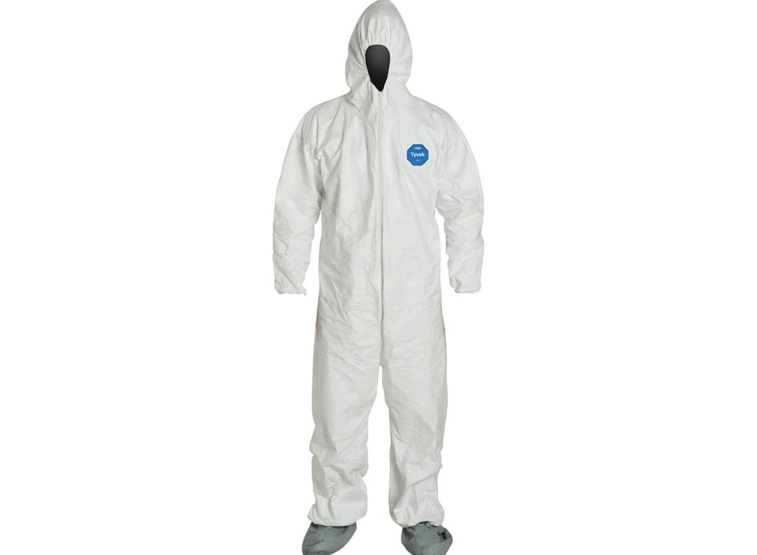 DuPont Tyvek 400 TY122S Disposable Protective Coverall Hood, Boots, Size 2xl