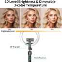 70.9" Auto Face Tracking Tripod with 360 Rotation & 10" Ring Light, Phone Tripod & Selfie Stick with Remote for Cell Phone 4"-7", Motion Sensor for Live Stream Vlog Video Recording