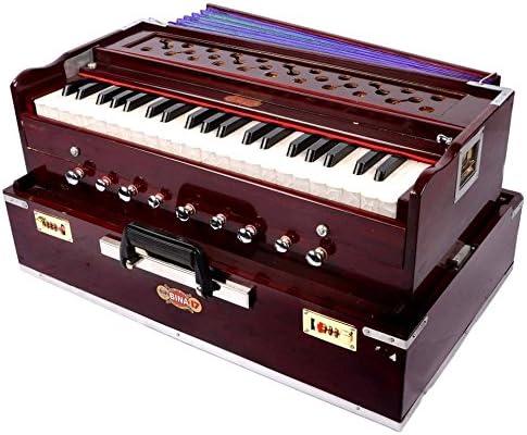 LATEST ORIGINAL BINA 17DX PRO-GRADE INDIAN PORTABLE 9-STOPPER TEAK HARMONIUM w COUPLER + BAG