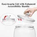 CATPOWER 2.5 Gallon Wide Mouth Glass Storage Jars with Heavy Glass Lids - Large Cookie Jars for Kitchen, Ideal for Flour, Rice, Sugar, Pasta, and Candy