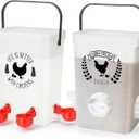 Tgeyd Chicken Feeder and Waterer Set (3 Gal/15 Lb) Hanging Automatic Poultry Feeder, No-Waste, Chicken Accessories for Chicken Coop and Run