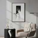 Framed Modern Black and White Abstract Wall Art, 1 Piece 24x36 In