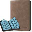 Trading Card Binder, 9 Side Loading Pocket Card Album Hold Up to 540, Zipper Binder for Collection, TCG Holder for Sports, Yugioh, MTG etc. (Brown 9)