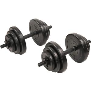 Sunny Health & Fitness Exercise Vinyl 40 Lb Dumbbell Set Hand Weights for Strength Training, Weight Loss, Workout Bench, Gym Equipment, and Home Workouts