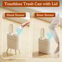 LALASTAR Small Bathroom Trash Can Automatic Touchless, Bathroom Garbage Can with a Lid, Motion Sensor trashcan for Bedroom, Kitchen, Office, 2.5 Gallon, White