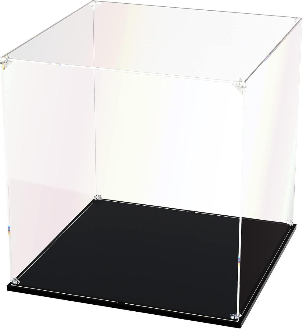 Clear Acrylic Display Case, Self-Assemble Showcase for Collectibles, Action Figures, Dolls- Alternative Glass Box for Commemorative Gifts(14x14x14 inch, 35x35x35 cm)