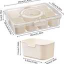 Snackle Box Container,Divided Serving Tray with Lid and Handle,8 Compartment Travel Snack Box for Candy Fruits Nuts Veggie for Travel Party Picnic1 Pack (White)