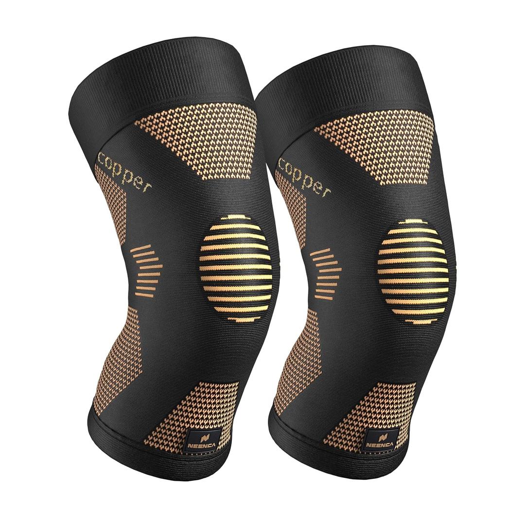 NEENCA Copper Knee Brace for Women and Men, Knee Compression Sleeve for Knee Pain, Arthritis, ACL, Meniscus Tear, Joint Pain Relief, Knee Support for Running, Working Out, Fitness, Weightlifting -Pair 3XL
