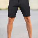 GINGTTO Mens Shorts 9" Inseam Slim Fit Stretch Casual Chino Short Pants (Green)