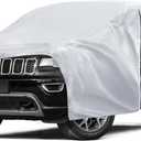6 Layers Car Cover Waterproof All Weather for Automobiles, SUV Size A6 Universal Fit for Toyota RAV4 /4Runner, Honda CRV, Hyundai Santa Fe, Nissan Rogue(182-190 inch), Silver