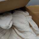 Electric Heated Blanket Queen Size 84"x90" - Dual-Sided with Microplush & Sherpa Fabric, 4 Heat Settings & 10 Hours Auto Off, Dual Controller, Machine Washable - White (05-lvory)