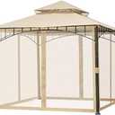 Replacement Mosquito Netting Screen Walls for Gazebo Size 10 Ft X 10 Ft (Gazebo Mosquito Net Only)