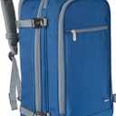 Amazon Basics Travel Backpack, Carry-On with Laptop Compartment, 40L Expandable Storage, Dual Use Backpack & Shoulder Bag with Multiple Compartments and Pockets, 15.8"W x 21.5"H x 8.3"D, Navy