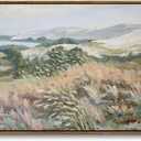 ARPEOTCY Rustic Landscape Wall Art for Living Room Fireplace Hallway, Large Framed Art,20x40in,Vintage Farmhouse Earthy Moody Cozy Decor, Nature Coastal Dune Paintings Artwork for Spring Summer