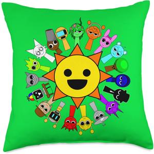 Sprunki Funny Toys All Around mr Sun Boys Girls Birthday Throw Pillow (18x18)
