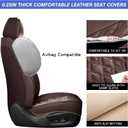 Car Seat Covers Full Set,Faux Leather Seat Covers for Cars, Car Seat Protector Waterproof, Non-Slip,Bright and Shiny seat Covers Make Your Vehicle Look, 2Seaters,Brown