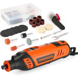 JORGENSEN Rotary Tool Kit, 6 Variable Speed Rotary Tool With 51pcs Accessories, 1.6 Amp Heavy Duty Powerful Rotary Tool With 1/8 Chuck, Perfect For Cutting, Grinding, Sanding, Polishing