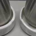 Gusto Nostro White Marble Wine Chiller for Glass and Stainless Steel Tumbler Set of 2 - Freezable Wine Glass Chiller Holder - Cool Set of Chillers and Stemless Metal Wine Tumblers for HomeBar (Silver)