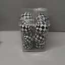 Chuangdi 12 Pcs Christmas Ball Ornaments for Tree Balck and White Checkered Decorations Modern Striped Swirl Polka Dots Hanging Ball 2.36'' Plastic Balls for Holiday Decor