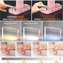 Nail Light for Desk,34 Inch 48W Half Moon Light-Adjustable 3000K-6000K Color Temp, 0-100% Brightness,Nails lamp with Phone Stand,for Nails Art,Tattoo,Eyebrow,Beauty,Reading,Salon