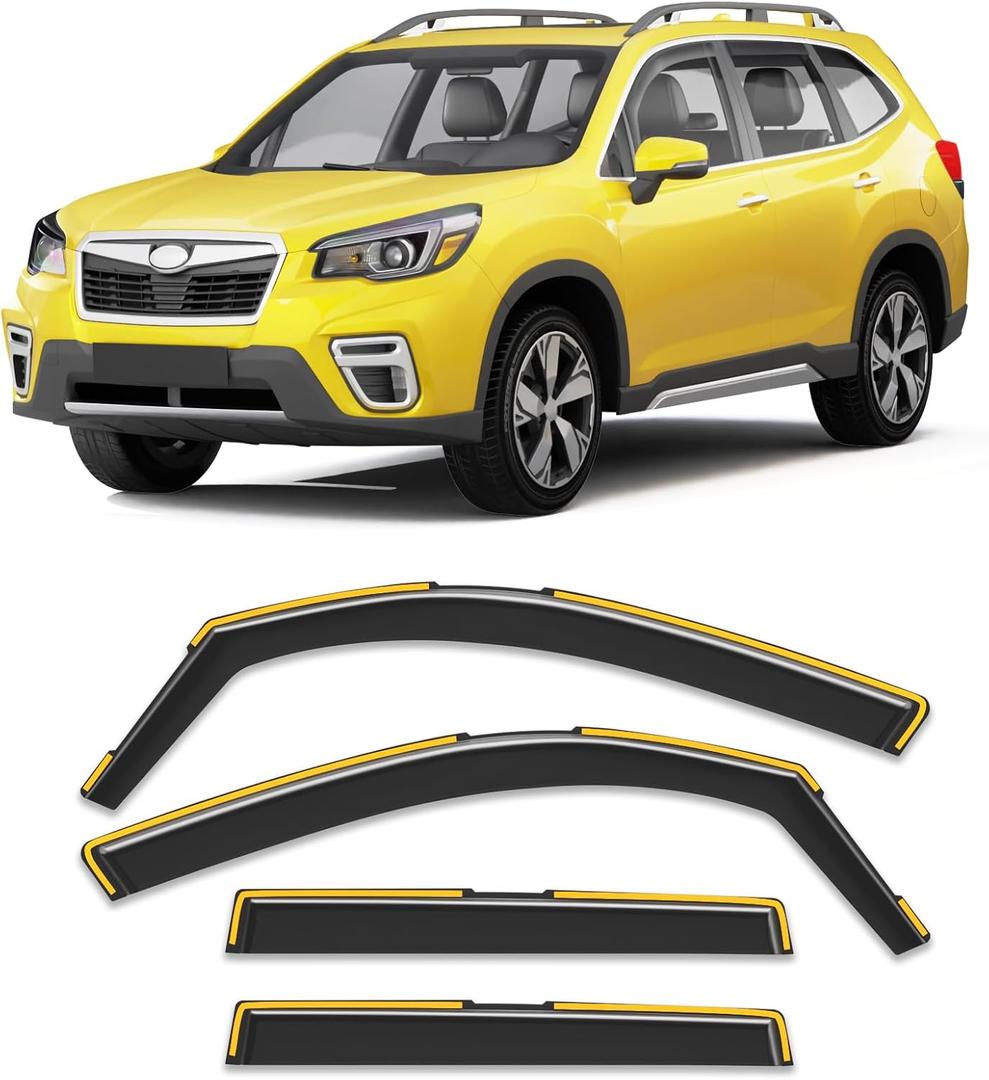 in-Channel Window Rain Guard for Fit for Subaru Forester 2019 2020 2021 2022 2023 2024 Rain Guards Side Window Visors Low Profile Vent Visor Window Deflectors Vent Shades Car Accessories