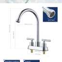 4 Inch Centerset Laundry Faucet, 2 or 3 Hole Deck Mount, Chrome Utility Sink Faucet with 360 Swivel Spout and 3/4'' Thread End Garden Hose Adapter