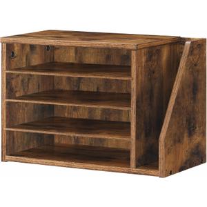 HOOBRO Mail Sorter, Literature Organizer with Adjustable Shelves, Paper Organizer for Office, Home, Wood Countertop File Holders, Mails, Magazines, Rustic Brown FG41WF01