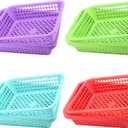 Jucoan 20 Pack Classroom Storage Baskets,10 x 7 x 2.5 Inch Colorful Stackable Desktop Plastic Storage Organizer Tray, Pen Pencil Paper Organizer Tray for School Office Library