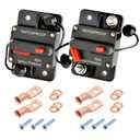 80Amp Circuit Breaker DC 12V-48V for Marine Boat Trolling Motor Automotive RV Trailer Car Solar System Battery Disconnect with Manual Reset Switch, IP67 Waterproof (Pack of 2)