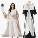 Wearable Heated Blanket with Foot Pocket, Electric Wearable Throw Blanket with Sleeves, Hood, Portable Heated Blanket with 8 Heat Settings, 1-10 Hours Auto Shut-off, Gift for Family, Friends, 50*70"