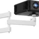 CroBlissful Foldable Projector Wall Mount, Ceiling Projector Mount, Universal Adjustable 360° Rotation, Projectors Stand with 1/4" Ball Head, Devices Bracket Holder for Home Office (Three Arms,White)