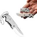 10 pcs Titanium Alloy Pocket Knife with 1 Keyring, Mini Folding Knife, Car Key Ring Knife, Portable Small EDC Knife for Outdoor, Foldable Leisure Knife, Letter Opener/Parcel Knife