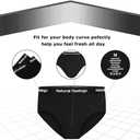 Natural Feelings Men's Briefs Underwear Multipack Mens Cotton Full Rise Briefs with Comfort Waistband (Black, XL)