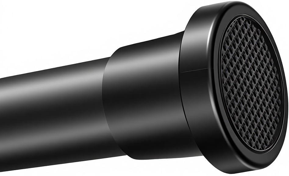 Shower Curtain Rod Adjustable 31-80 inch, 1" Diameter Spring Tension Curtain Pole No Drill, Anti-Rust Dust-proof Shower Rod, Telescopic Rod for Bathroom Matte Black (31-80 inch)