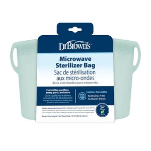 Dr. Brown's Microwave Steam Sterilizer Bag for Baby Bottles, Breast Pump Parts & Other Toddler Accessories, 100% Silicone, Reusable Sterilizing Bag